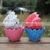 New Design Printing Crack Eggshell Shape Colorful Ceramic Planter thumbnail-2