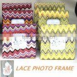 Cloth Wrap Square Picture Frame With Lace Maerial thumbnail-5