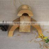 FSC Certified Arched Shape Home Decorative Wooden Single Candle Holder thumbnail-6
