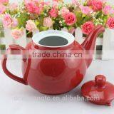 China Factory Custom Logo Promotion Cheap Red Glaze Porcelain Tea Accessories Ceramic Tea Pot thumbnail-2