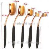 Wholesale Best Selling Oval Makeup Brush 5pcs Rose Gold Toothbrush Foundation Brush Set thumbnail-5