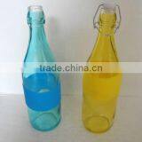 2016 ZIBO 1L Clear Glass Juice Bottle With Swing Top Lid thumbnail-1