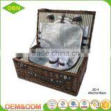 2017 New Design Hot Selling Outdoor Camping Empty Willow Wicker Picnic Basket for Two Person thumbnail-3