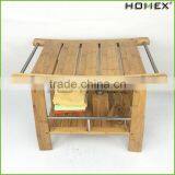 Bamboo Shower Seat Bench Bathroom Spa Bath Stool Homex BSCI/Factory thumbnail-3