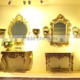 Mirror Bedside Console Table With Marble Top Luxury thumbnail-6