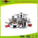 Yiwu 410# Stainless Steel Fry Pan, Milk Pot, Soup Pot Set With Glass Lid thumbnail-1