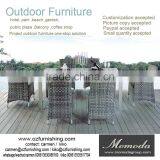 9007Newest Design White PE Poly Rattan Wicker Dining Set With 6 Chair and Table for Garden Outdoor Furniture Low Rate Factory thumbnail-1