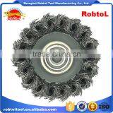 5" Steel Wire Cup Brush Wheel Twist Knot Crimped Bowl Disc Abrasive M14 Round Grinding Cheaning Brush thumbnail-2