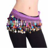 Dancing Coin Chain Sequin Belly Dance Hip Belt Skirt Scarf Wrap Waistband thumbnail-2