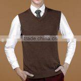 2016 New Autumn Winter Warm Cashmere Sweater Vest Men Classic Sleeveless Wool Solid Color Jersey Casual V-Neck Pullover thumbnail-3