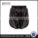 High Waist Women Plain Black Satin Contrast Binding Runner Shorts With High Curved Side thumbnail-1