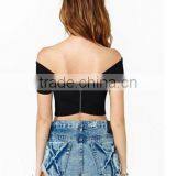 Black Sexy off the Shoulder Backless Women's Clothing thumbnail-3
