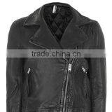 Custom Italian Cool Quilted Bomber Leather Motorcycle and Biker Jacket thumbnail-6