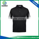 White color Dry fit customizable polo shirts with contrast black front panel