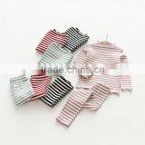 Wholesale Simple Stripe Cotton Soft Two Pieces Set Girl Pajamas thumbnail-2