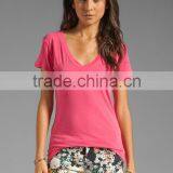 Ladies Tissue Jersey V Neck Pocket Tee thumbnail-1