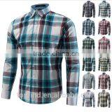 New Product 2016 European Fashion 100% Cotton Yarn Dyed Plaid Shirt Wholesale Men's Clothing thumbnail-1