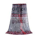 Voile Scarves & Wraps Rectangle Black Wine Red Leopard Print Scarves thumbnail-1