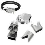 Hook Clasps Bracelet End Bar With Slider For Leather Bracelet Skull Halloween Antique Silver 19mm X13mm 13mm X12mm thumbnail-3