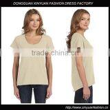 Custom Fashion Summer Wear Design Drape Blank T-Shirt,China T-Shirt Manufacturer Cotton Pure Color Blank T-Shirt for Women thumbnail-1