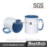 JS Coatings Sublimation Mugs 10oz Inner Rim Color Mug Light Blue B10T-04