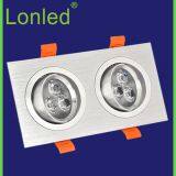 Recessed Square LED Spotlight Aluminum Case 2*7W Black/White/Silver High Power thumbnail-3