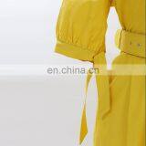 LAITE D2150 Autumn Women Causal Dresses Ladies Solid Color Short Sleeve Casual Dress With Belt thumbnail-5