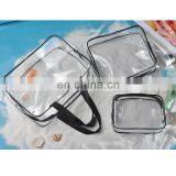 Wholesale Clear PVC Toiletry Bag Set 3 Pcs Gift Cheap Transparent Cosmetic Bag thumbnail-5