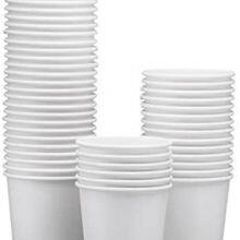 Bio Cups and Dishes Disposable Drinking Cups Paper Cups-compostable and Biodegradable Cups-white Paper Cups, Unprinted Paper Cups, Eco-friendly Coffee Cups 150 ml 6 oz thumbnail-5