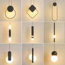 Novelty Nordic Led Pendant Lights For Living Room Bedroom Bedside Bar Wall Decor Lighting Geometry Hanging Lamps Kitchen Fixture