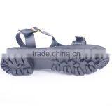 Barefoot Low Price Ladies New Design Double Golden Buckles Flat Barefoot Ankle Sandals thumbnail-6