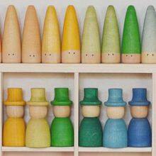 Mushrooms Honeycomb Droplets Tree Cones Mini Cones Blocks Toy DIY Wooden Rainbow Loose Parts thumbnail-4