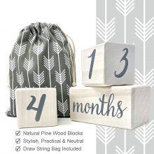 Wood Milestone Age Blocks, Baby Age Photo Blocks Baby Shower Gift and Keepsake thumbnail-2
