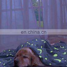 Wholesale Custom Plush Cozy Pet Rug Plush Foldable Luminous Dog Blanket thumbnail-3