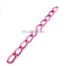 Decorative Metal Curb Chain Trendy Cute Girly Pink Stainless Steel Aluminum Metal Twist Aluminum Chain