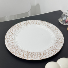 33 cm Rose Gold And White Colored Acrylic Plastic Charger Plate Wholesale thumbnail-1