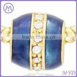 Customized Hand Enamel Crystal Paved Easter Egg Bead thumbnail-5