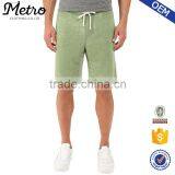 Wholesale Custom Mens Green Beige Burnout Wash Shorts thumbnail-1