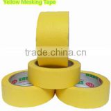 Yellow color strong adhesive Masking tape, crepe masking tape, painting tape for wall, car