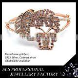 Unique Designs Indian Gold Plated Bangles White Stone Butterfly Bangle for Girls in the Party thumbnail-1