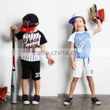 2015 Cool boy outfits top and pants kids summer wear suits cheap children clothing