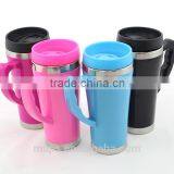 Newest stainless steel coffee mug, plastic coffee mug, Defferent color available