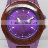 2016 New Design Colorfull Plating Zinc Alloy Wooden Watch