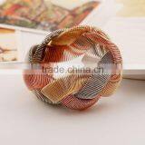 Gold Tone Thick Heavy Wide Braided Metal Hinged Bangle thumbnail-5