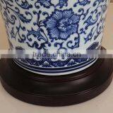 Contemporary White Hand Painted Porcelain Table Lamp thumbnail-3