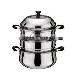 3 Layers Vegetable Steamer Set 20cm 22cm 24cm 26cm 28cm, 30cm, 32cm Stainless Steel Steamer Set MSF-3433 thumbnail-1