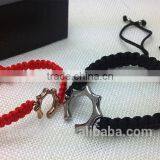 Black And Red Weave Hand Rope Sun Titanium Steel Bracelet thumbnail-6