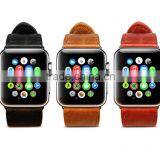 2016 New Style Hot Selling Top Quality Handmade Genuine Leather Watch Strap for Apple Watch Band