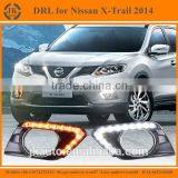 High Power With Yellow Turn Signal LED DRL for Nissan X-Trail Super Quality LED Daytime Running Light for Nissan X-Trail 2014