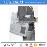 Customized Large Capacity Felt Shopping Handbag Tote Shopping Shoulder Bag With PU Leather Cell Phone Pouch Supplier's Choice thumbnail-2